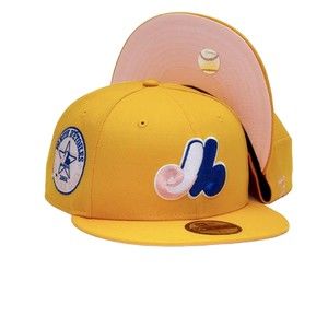 New Era Montreal Expos Pink Lemonade 59FIFTY Fitted Hat 82 ASG Side Patch 7 3/8